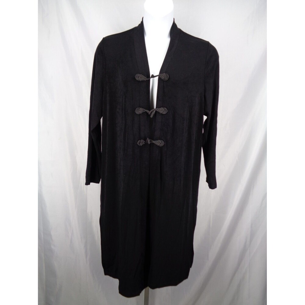 Chicos Travelers Black Travel Knit Empress Jacket Duster Size 3 (16/18) XL New